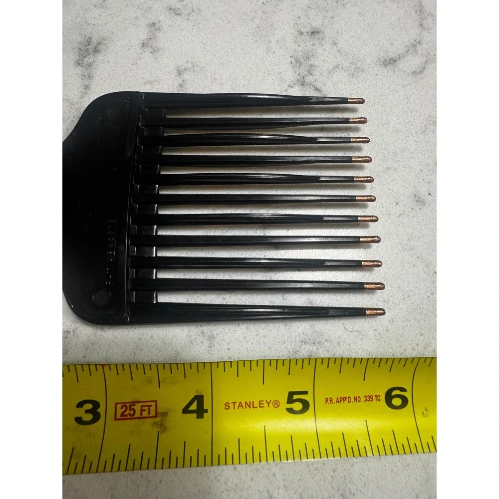 VTG MEBCO Double Dipped Lift Pick Hair Comb Black with Copper Tips 80s 90s NOS